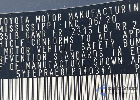 2020 Toyota Corolla Le from USA, damaged, VIN 5YFEPRAE8LP140341